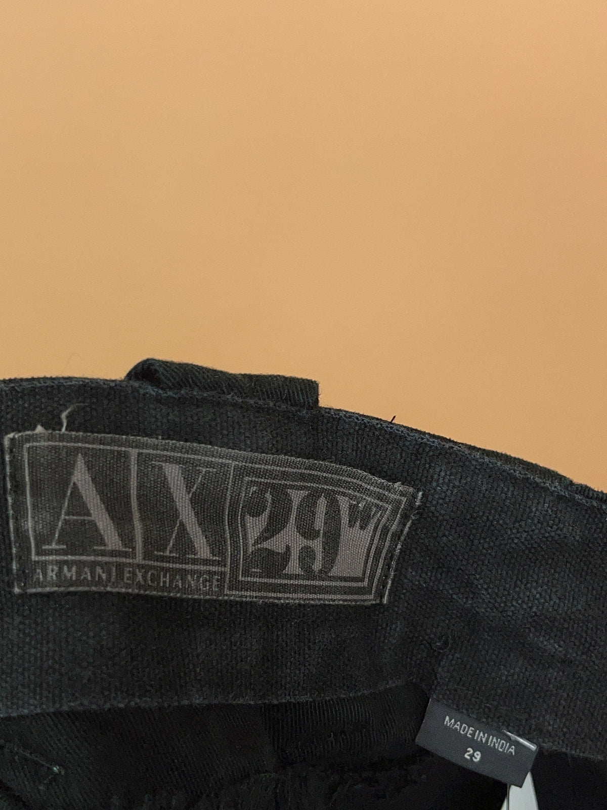 Armani Exchange Black Raw-Hem Cargo Short - 32"
