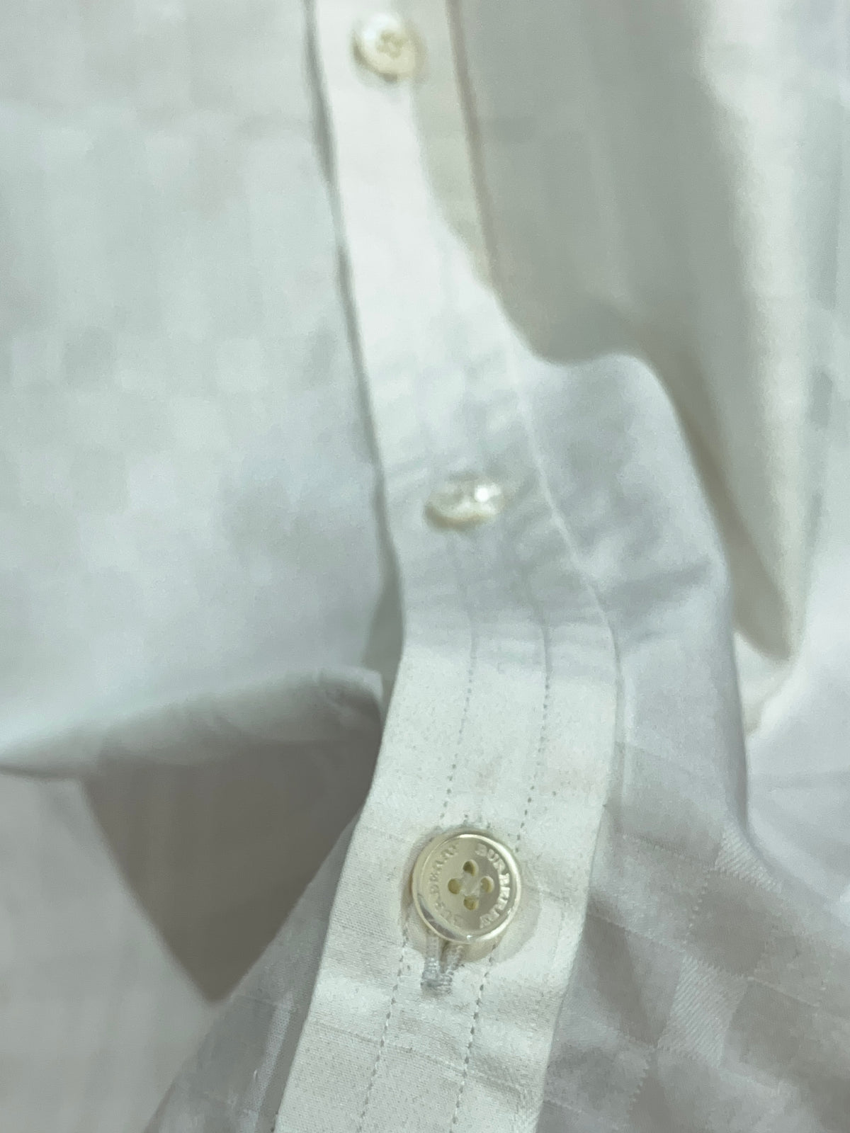 Y2k Burberry London White Geometric Check Shirt - M