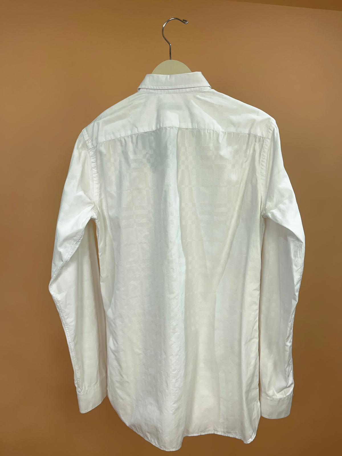 Y2k Burberry London White Geometric Check Shirt - M