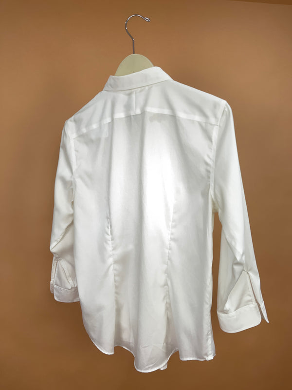 Y2k 'Lauren' Ralph Lauren Open Sleeve White Blouse - L
