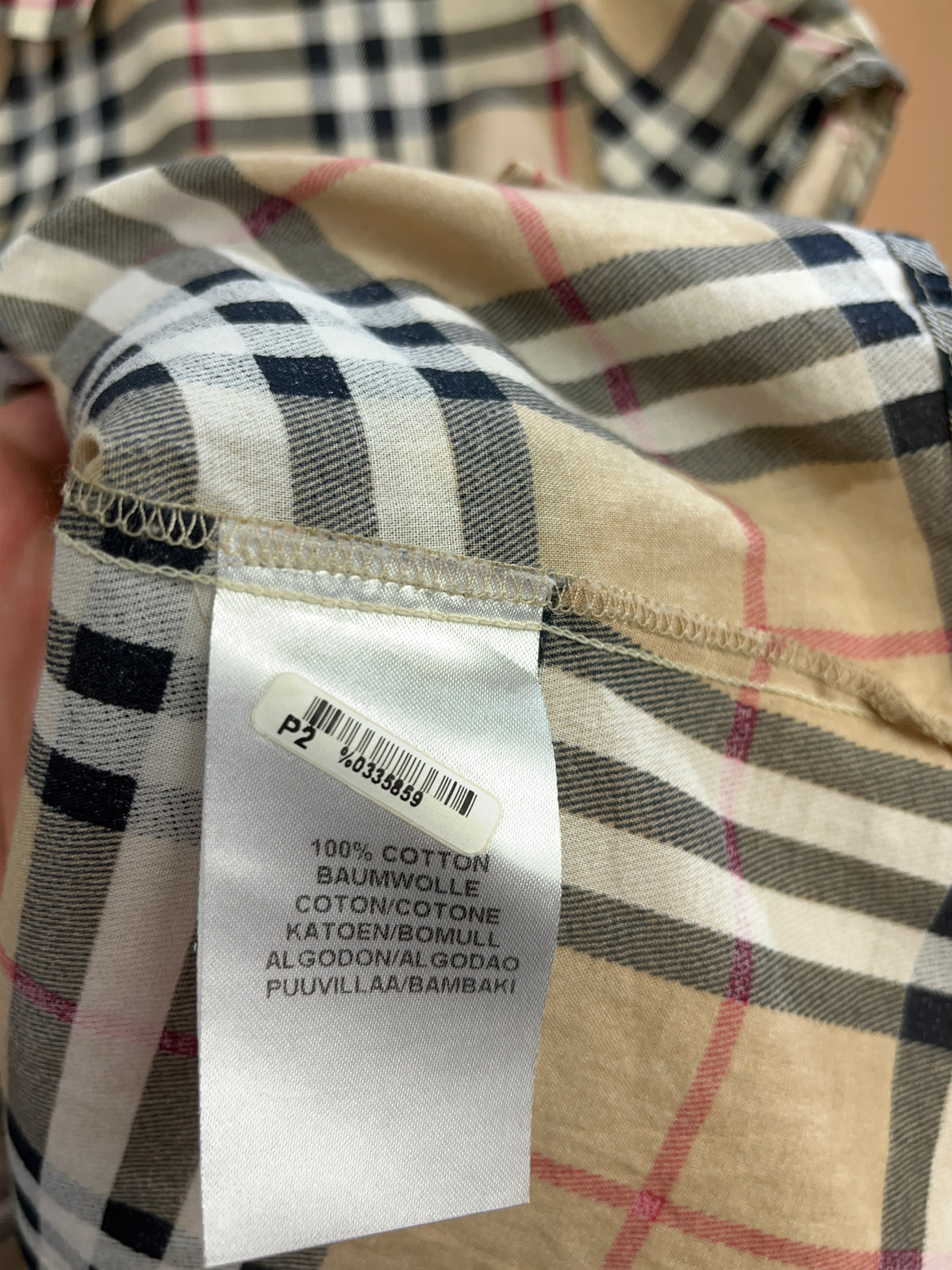 Y2k Burberry London Nova Check Cap Sleeve Blouse - L