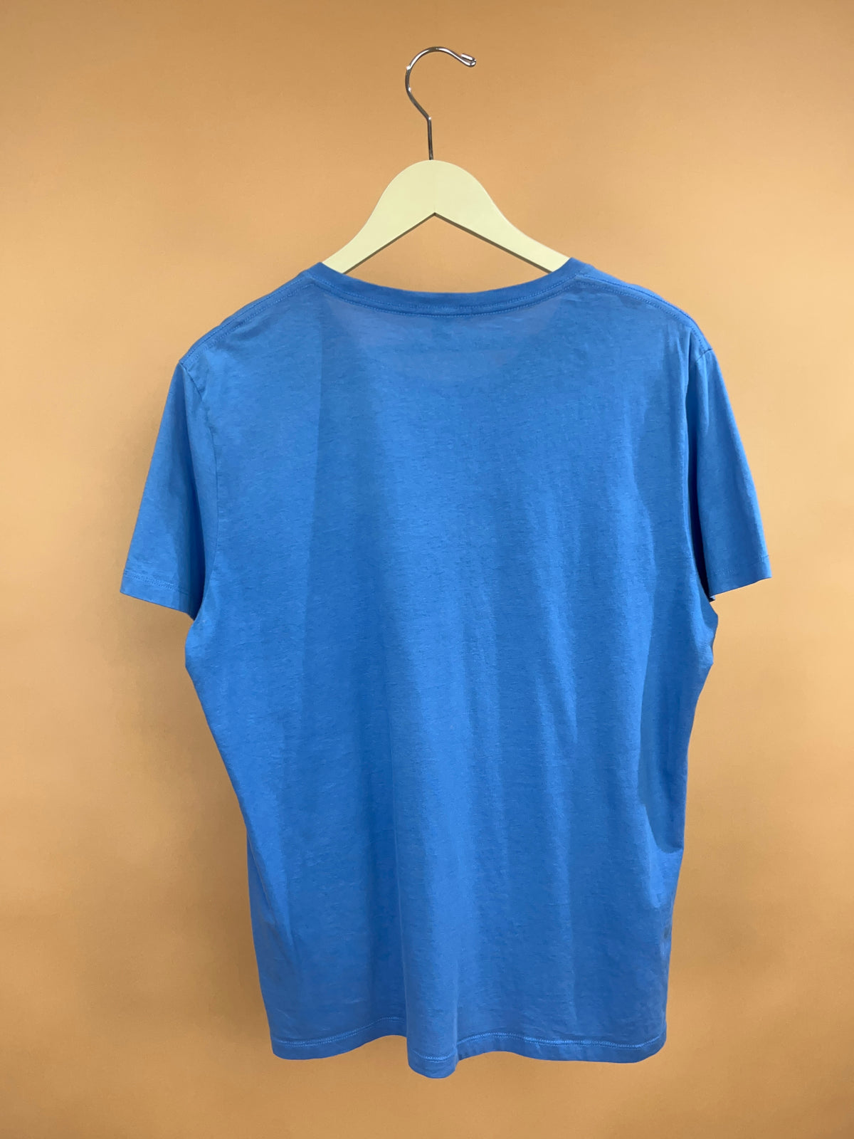 Y2k Burberry Paint Streak Print Blue T-shirt - L