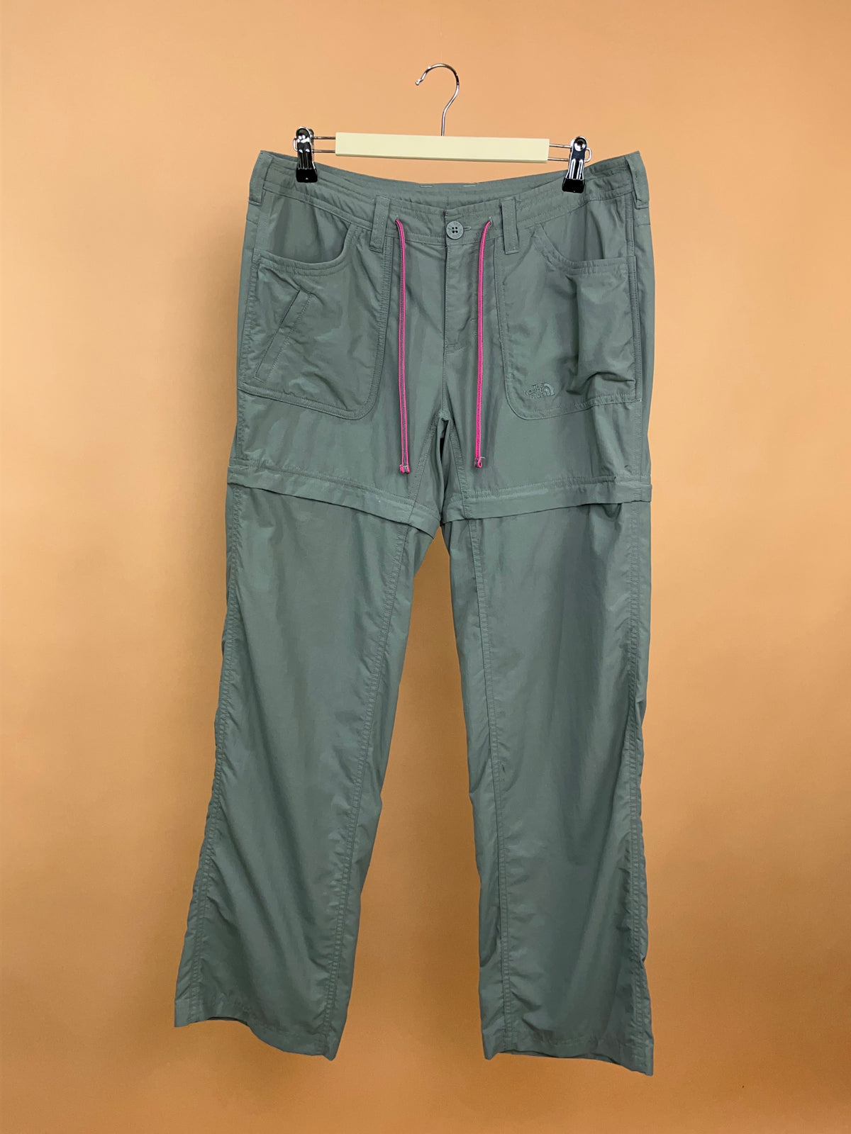 Y2K The North Face Light Grey Convertible Hiking Pants - 34"