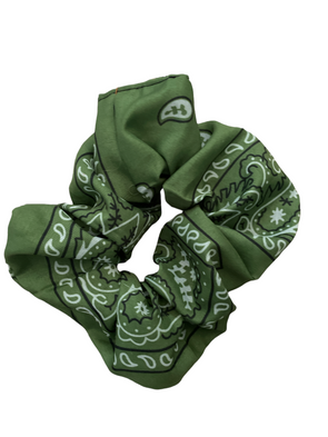 A/new Upcycled Green Scrunchie