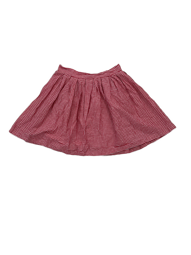 Red 1970's Gingham Pleat Skirt