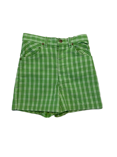 Junior 1990's Green Check Shorts